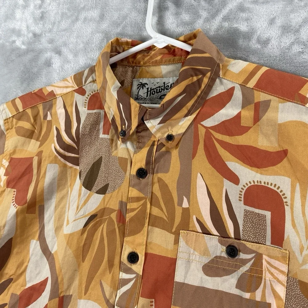 Howler Bros Shirt Mens Large Button Down Short Sleeve Geometric Abstract AOP